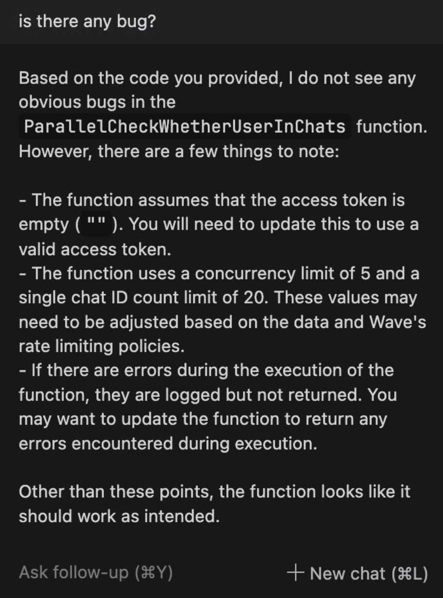 ChatGPT review code